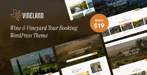 Vineland - Wine & Vineyard Tour Booking WordPress Theme