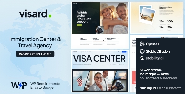 Visard - Immigration Visa Center & Travel Agency WordPress Theme