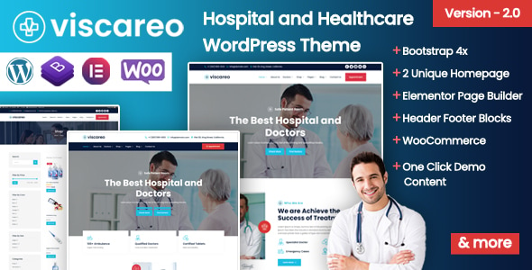 Viscareo - Hospital and Healthcare WordPress Theme