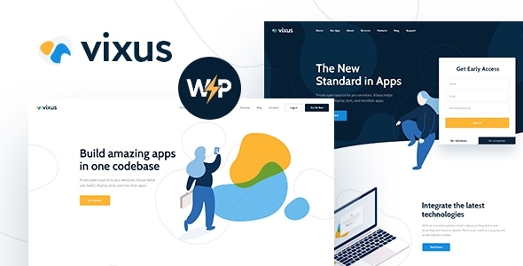 Vixus | Startup & Mobile App WordPress Landing Page WordPress Theme