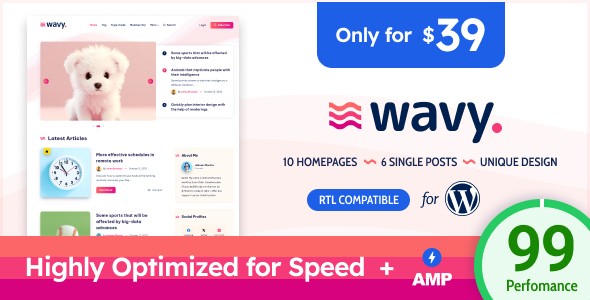 Wavy - Modern & Lightweight Blog for WordPress