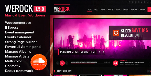 WeRock Multipurpose Music & Event WordPress Theme