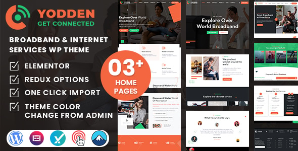 Yodden - Broadband & Internet Services WordPress Theme