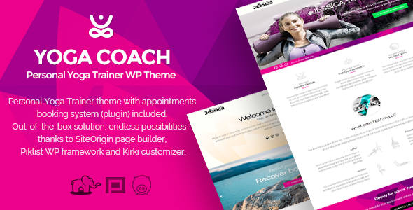 Yoga Coach - personal trainer WP theme (with booking system)