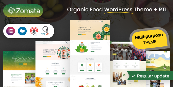 Zomata - Organic Food WordPress Theme + RTL