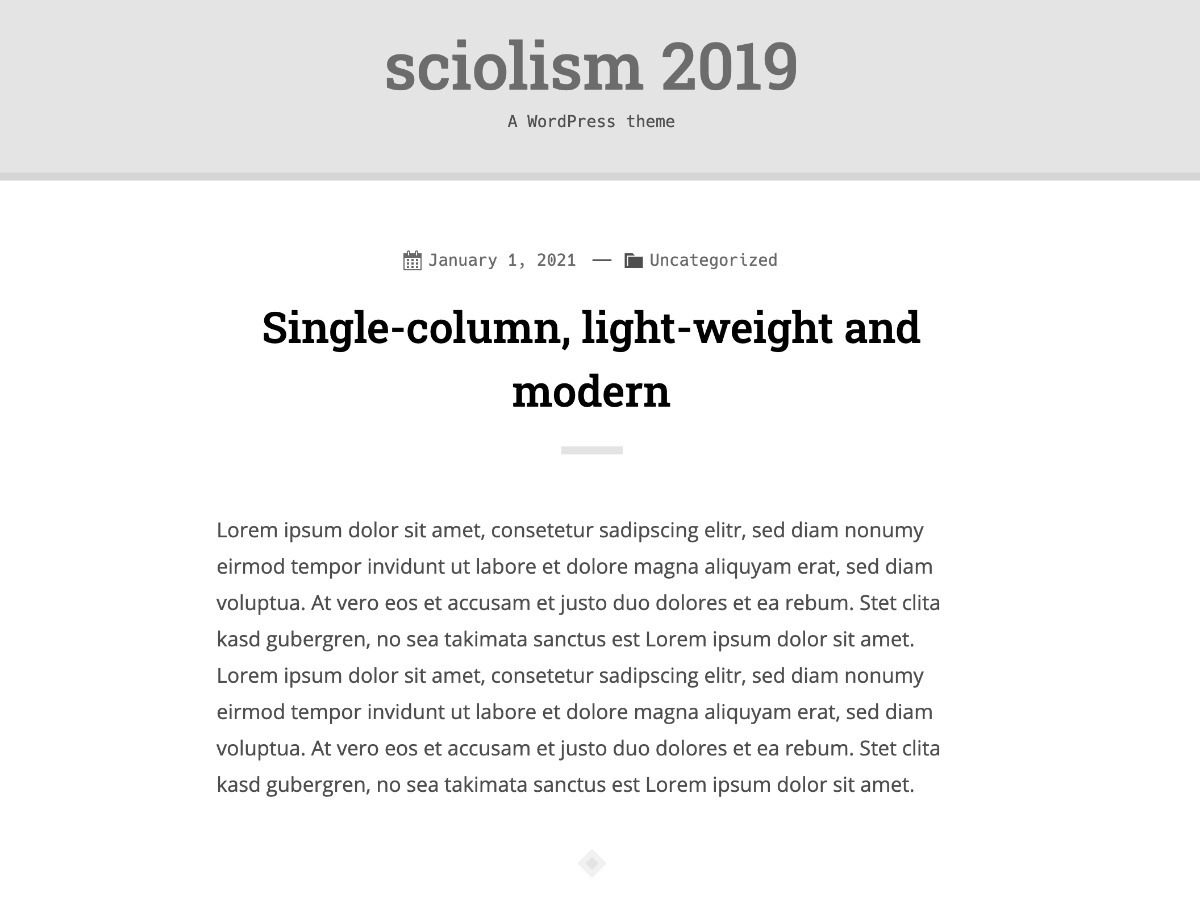 sciolism 2019 Wordpress Theme Screenshot