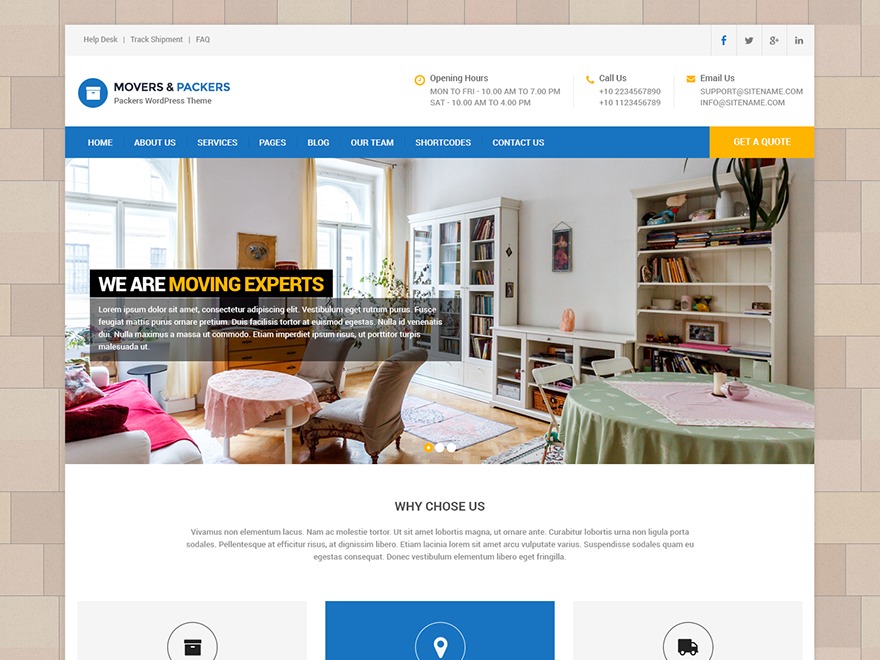 SKT Movers Packers Pro Wordpress Theme Screenshot