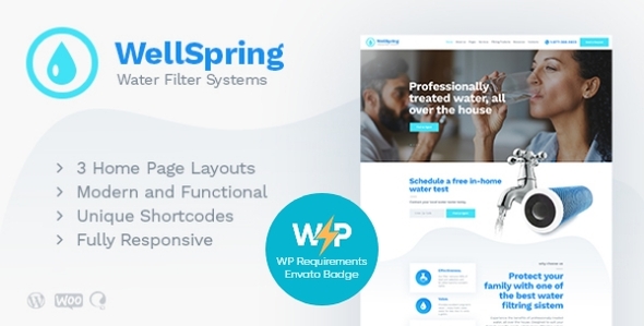 WellSpring | Aqua Filters & Drinking Water Delivery WordPress Theme